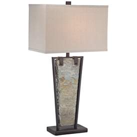 Image3 of Franklin Iron Works Zion 30" High Tapered Slate Table Lamp
