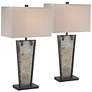 Franklin Iron Works Zion 30" Slate and Bronze Table Lamps Set of 2