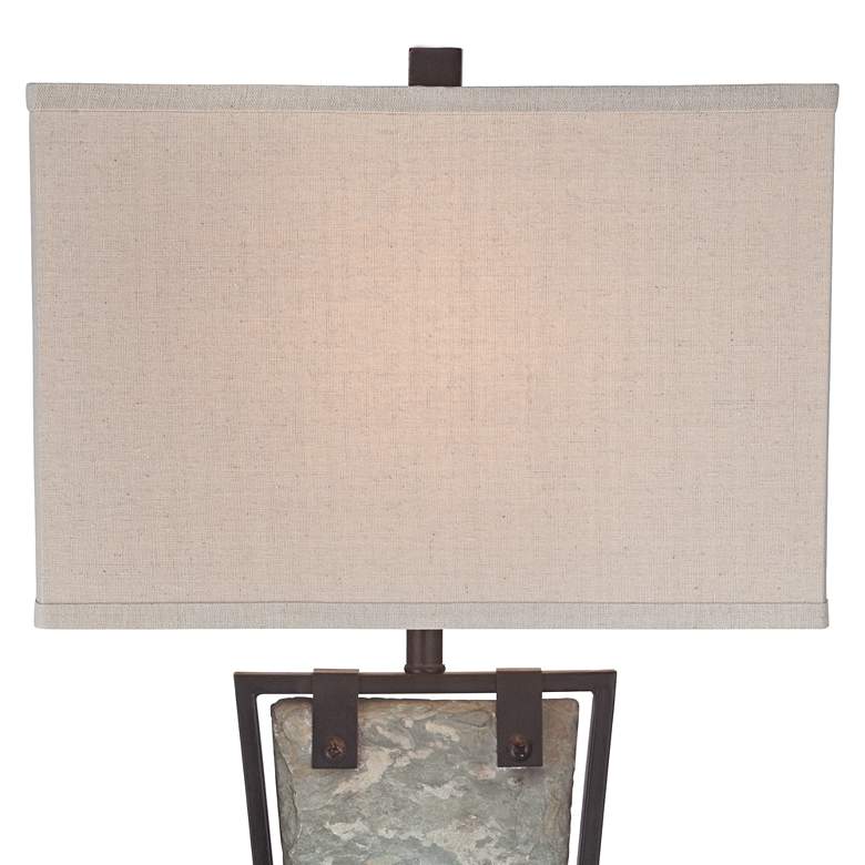 Image 4 Franklin Iron Works Zion 30" Slate and Bronze Table Lamps Set of 2 more views
