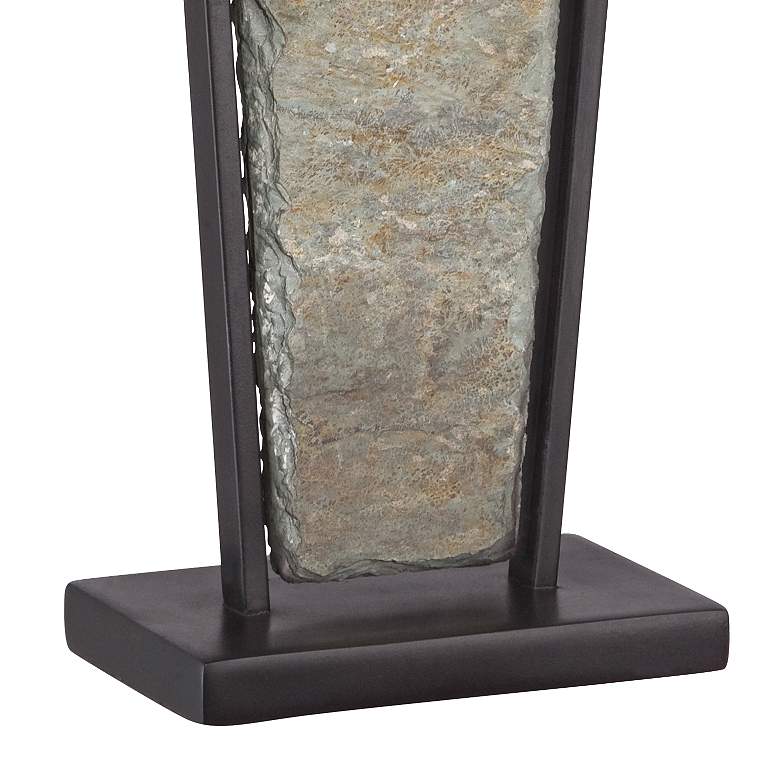 Image 6 Franklin Iron Works Zion 30" Slate and Bronze Table Lamps Set of 2 more views