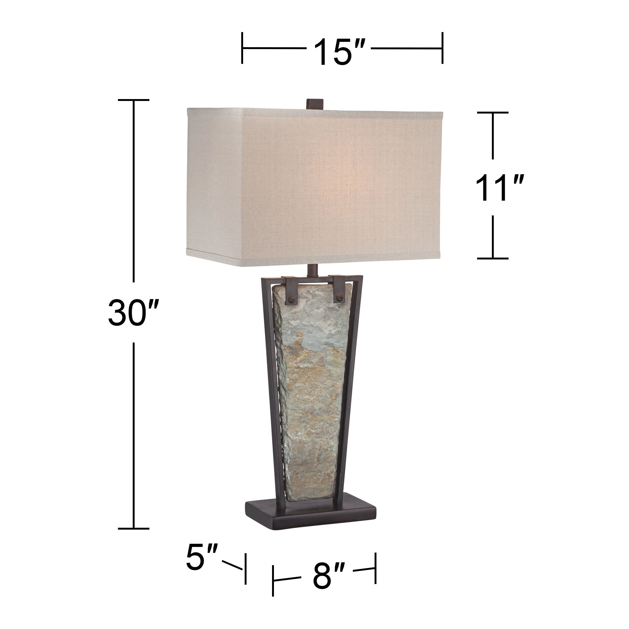 Franklin Iron Works Zion 30" Slate and Bronze Table Lamps Set of 2