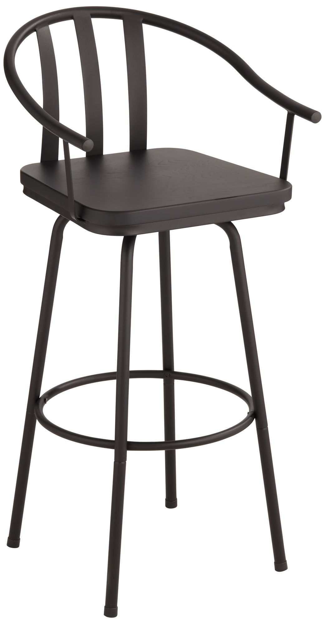 Image 3 Franklin Lael 25 1/4"H Black Metal/Wood Swivel Counter Stool