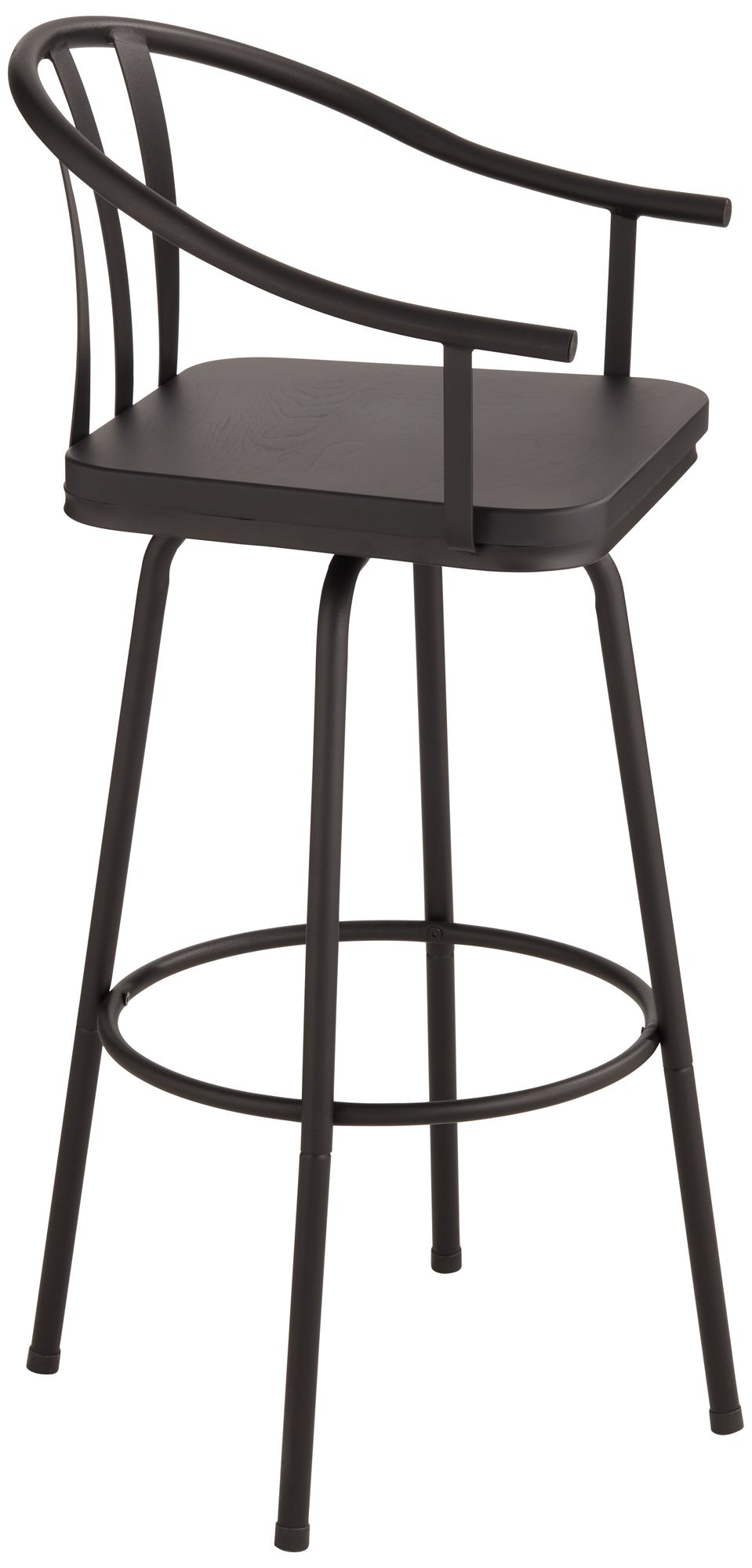 Franklin Lael 25 1/4"H Black Metal/Wood Swivel Counter Stool in scene