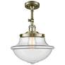 Franklin Large Oxford 12" Brass Adjustable Semi Flush w/ Clear Shade