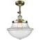 Franklin Large Oxford 12" Brass Adjustable Semi Flush w/ Clear Shade