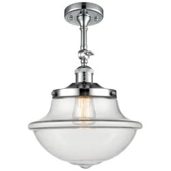 Franklin Large Oxford 12" Chrome Adjustable Semi Flush w/ Clear Shade