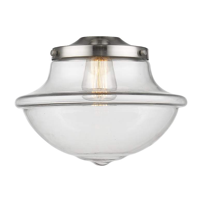 Image 3 Franklin Large Oxford 12" Matte Black Adjustable Semi Flush w/ Clear S more views