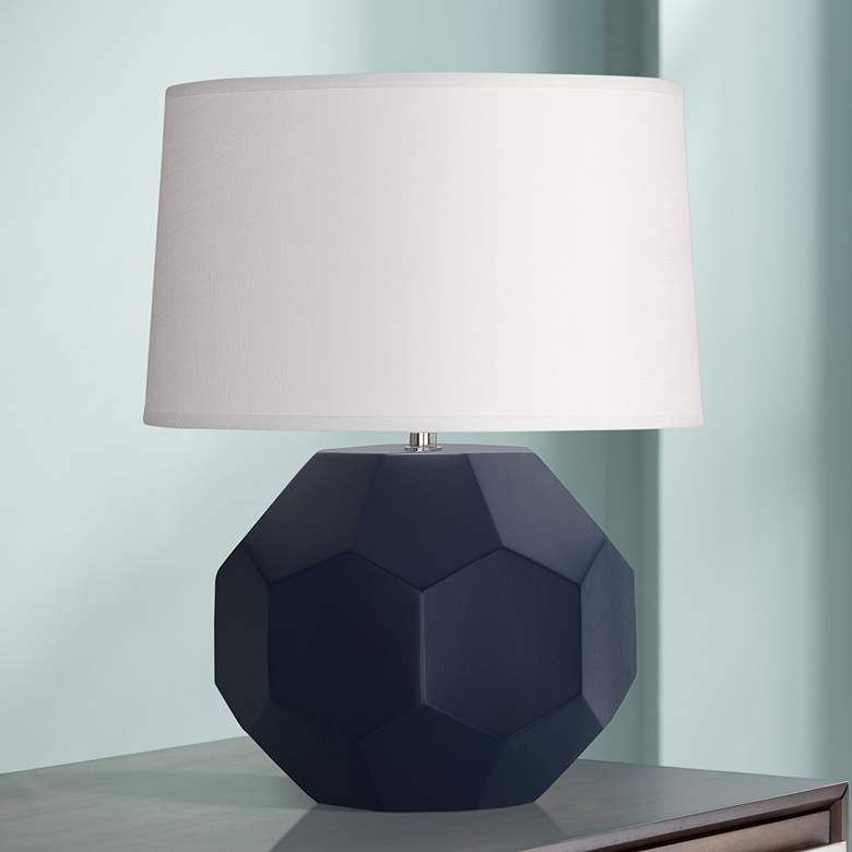 Image 1 Franklin Matte Midnight Blue Glazed Accent Table Lamp