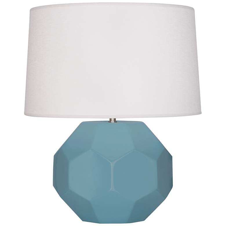 Image 1 Franklin Matte Steel Blue Glazed Ceramic Accent Table Lamp