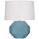 Franklin Matte Steel Blue Glazed Ceramic Accent Table Lamp