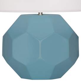 Image3 of Franklin Matte Steel Blue Glazed Ceramic Accent Table Lamp more views