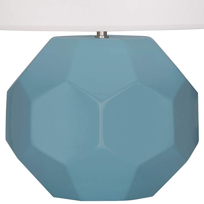 Image 3 Franklin Matte Steel Blue Glazed Ceramic Accent Table Lamp more views