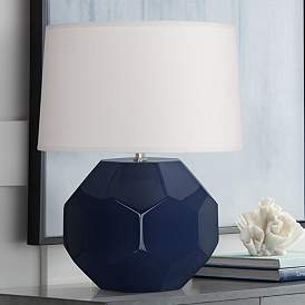 Image1 of Franklin Midnight Blue Glazed Ceramic Accent Table Lamp