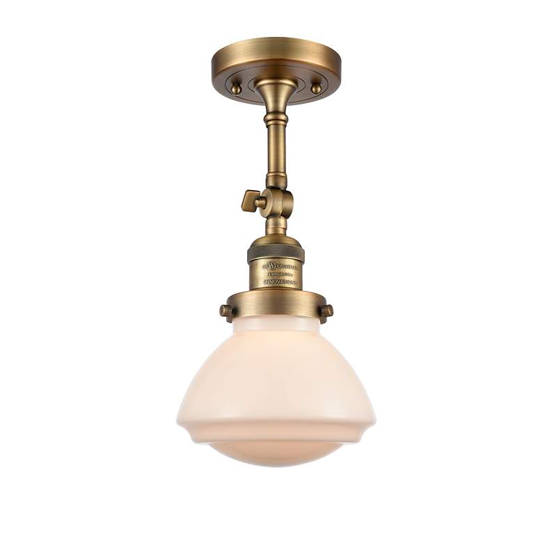 Image 3 Franklin Olean 7.75" High Brushed Brass Sconce w/ Matte White Shade more views