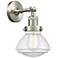 Franklin Olean 7.75" High Brushed Satin Nickel Sconce w/ Clear Shade