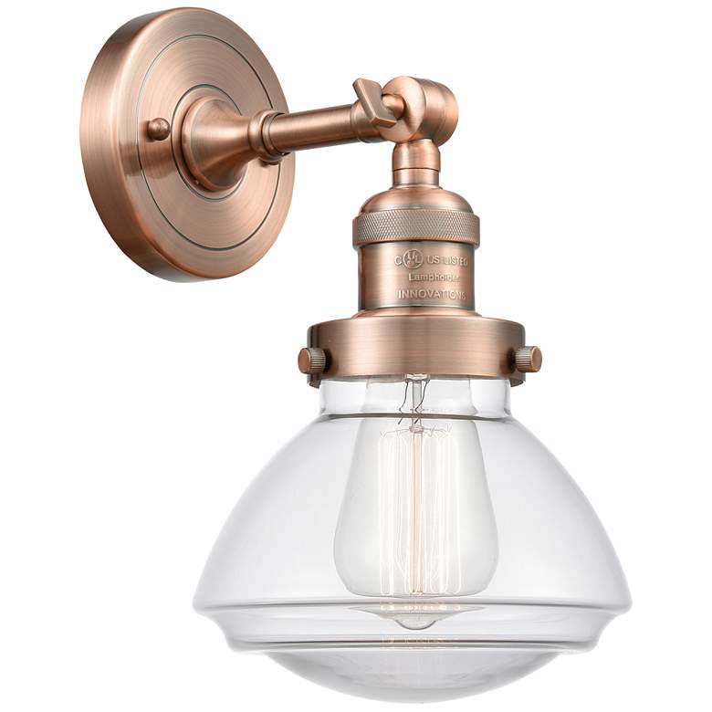 Image 1 Franklin Olean 7.75" High Copper Sconce w/ Clear Shade