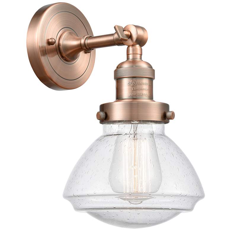 Image 1 Franklin Olean 7.75" High Copper Sconce w/ Seedy Shade