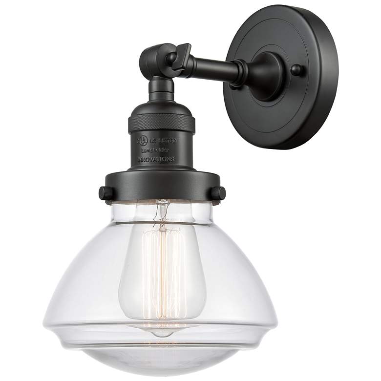 Image 1 Franklin Olean 7.75" High Oil Rubbed Bronze Sconce w/ Clear Shade