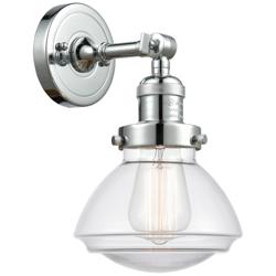 Franklin Olean 7.75" High Polished Chrome Sconce w/ Clear Shade