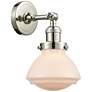Franklin Olean 7.75" High Polished Nickel Sconce w/ Matte White Shade