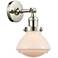 Franklin Olean 7.75" High Polished Nickel Sconce w/ Matte White Shade