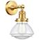 Franklin Olean 7.75" High Satin Gold Sconce w/ Clear Shade