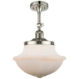 Image1 of Franklin Oxford 11.7"W Polished Nickel Adjustable Semi.Flush w/ White