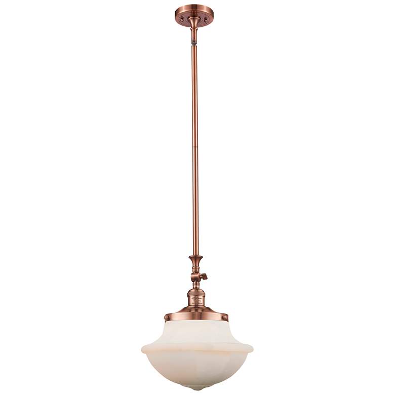 Image 1 Franklin Oxford 11.75" Wide Copper Stem Hung Mini Pendant w/ White Sha