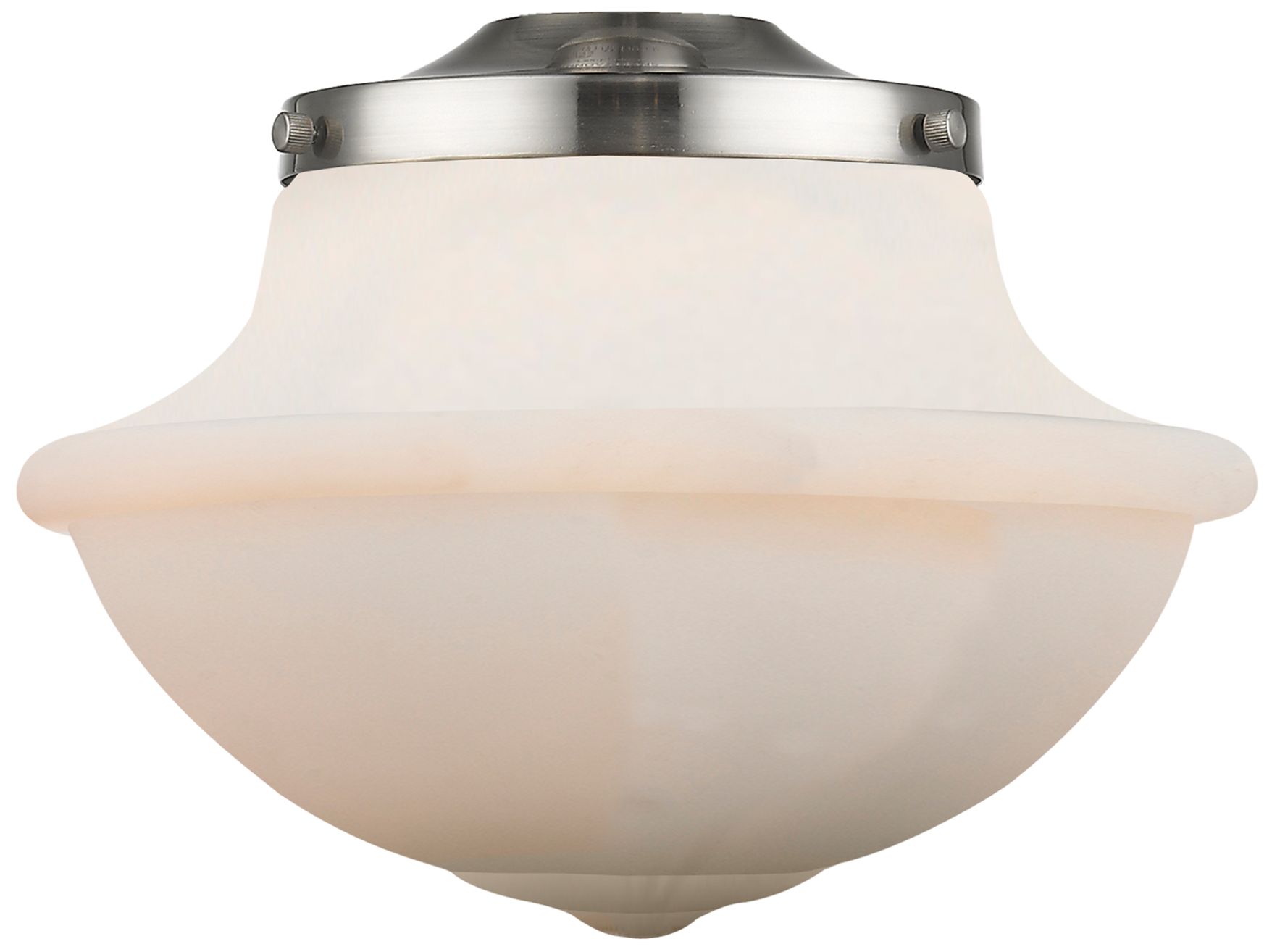 Image 3 Franklin Oxford 11.75"W Brushed Nickel Semi Flush Mount w/ White Shade more views