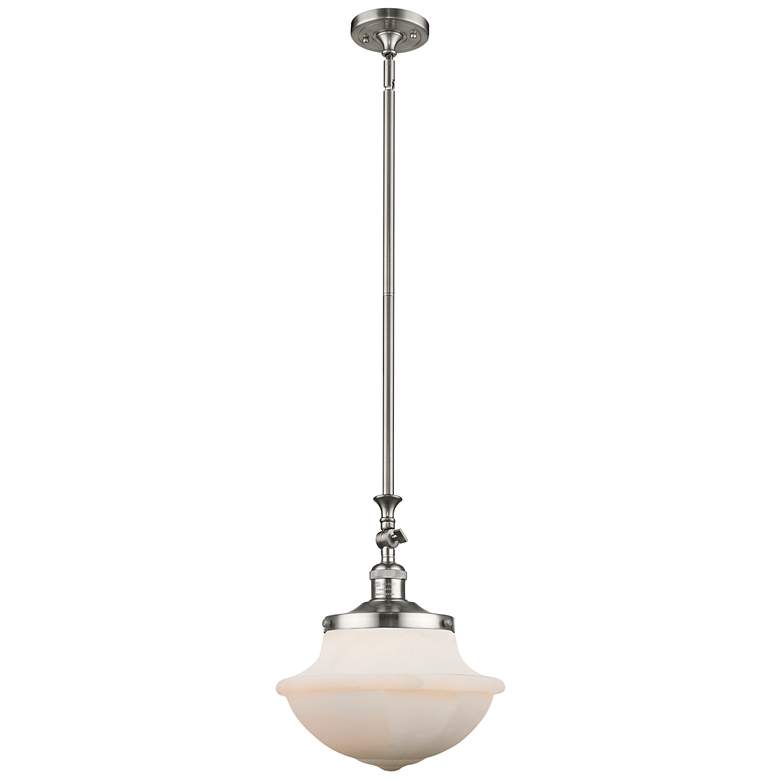 Image 1 Franklin Oxford 11.75"W Brushed Nickel Stem Mini Pendant w/ White Shad