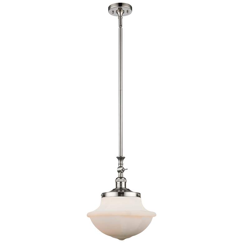 Image 1 Franklin Oxford 11.75"W Polished Nickel Stem Mini Pendant w/ White Sha