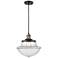 Franklin Oxford 12" Black Brass Corded Mini Pendant w/ Clear Shade
