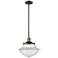 Franklin Oxford 12" Black Brass Stemmed Mini Pendant w/ Clear Shade