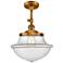 Franklin Oxford 12" Brushed Brass Adjustable Semi Flush w/ Clear Shade