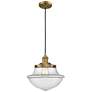Franklin Oxford 12" Brushed Brass Corded Mini Pendant w/ Clear Shade