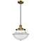Franklin Oxford 12" Brushed Brass Corded Mini Pendant w/ Clear Shade