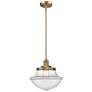 Franklin Oxford 12" Brushed Brass Stemmed Mini Pendant w/ Clear Shade
