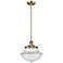 Franklin Oxford 12" Brushed Brass Stemmed Mini Pendant w/ Clear Shade