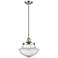 Franklin Oxford 12" Brushed Nickel Stemmed Mini Pendant w/ Seedy Shade