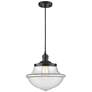 Franklin Oxford 12" Matte Black Corded Mini Pendant w/ Clear Shade
