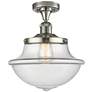 Franklin Oxford 12" Nickel and Clear Glass Schoolhouse Ceiling Light