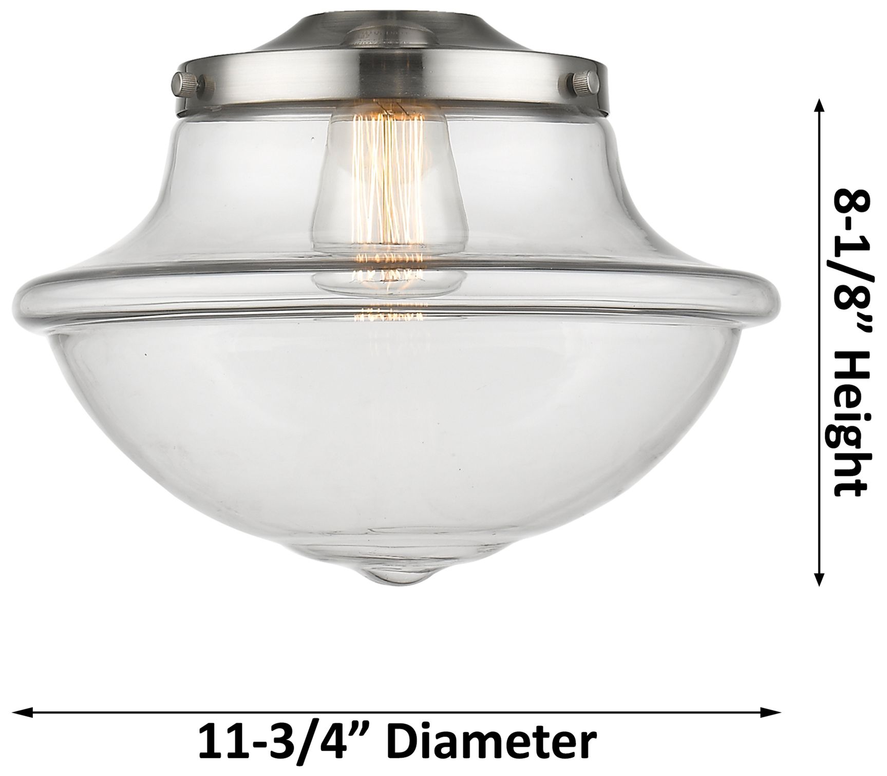 Image 5 Franklin Oxford 12" Nickel and Clear Glass Schoolhouse Ceiling Light more views