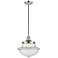 Franklin Oxford 12" Polished Nickel Corded Mini Pendant w/ Clear Shade