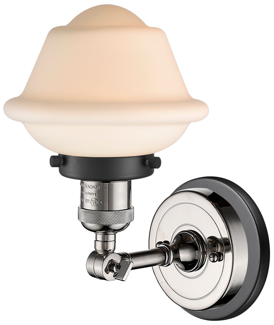 Image 2 Franklin Oxford 12"H Black Accented Polished Nickel Sconce w/ White Sh more views