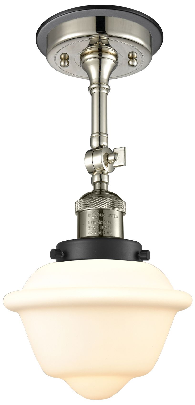 Image 3 Franklin Oxford 12"H Black Accented Polished Nickel Sconce w/ White Sh more views