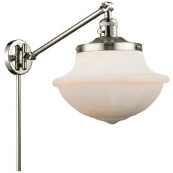 Franklin Oxford 13" High Polished Nickel Swing Arm w/ Matte White Shad