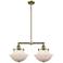 Franklin Oxford 25" Wide 2 Light Antique Brass Island Light w/ White S