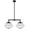 Franklin Oxford 25" Wide 2 Light Black Brass Island Light w/ Seedy Sha