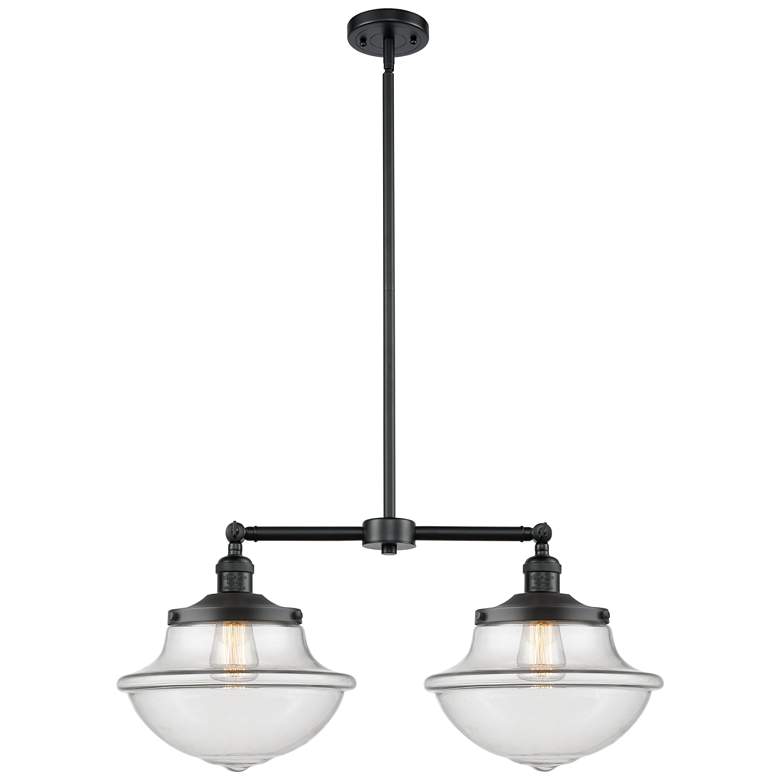 Image 1 Franklin Oxford 25" Wide 2 Light Bronze Island Light w/ Clear Shade