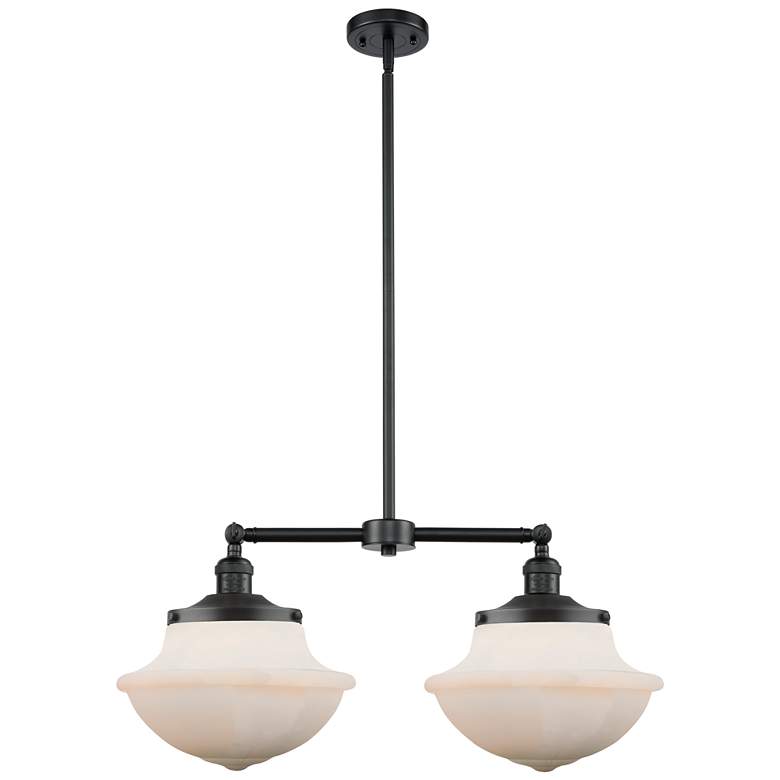 Image 1 Franklin Oxford 25" Wide 2 Light Bronze Island Light w/ Matte White Sh